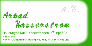 arpad wasserstrom business card